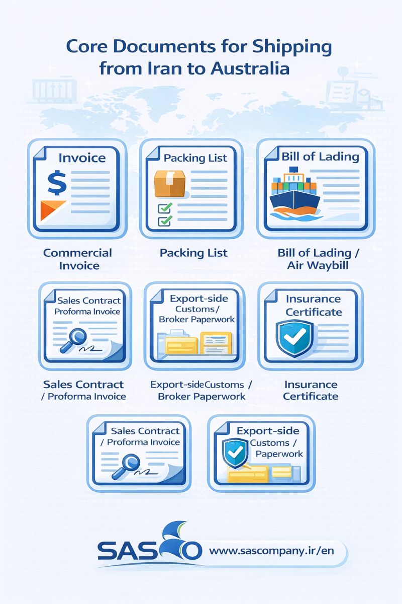 Documents for Shipping from Iran to Australia SASCO
