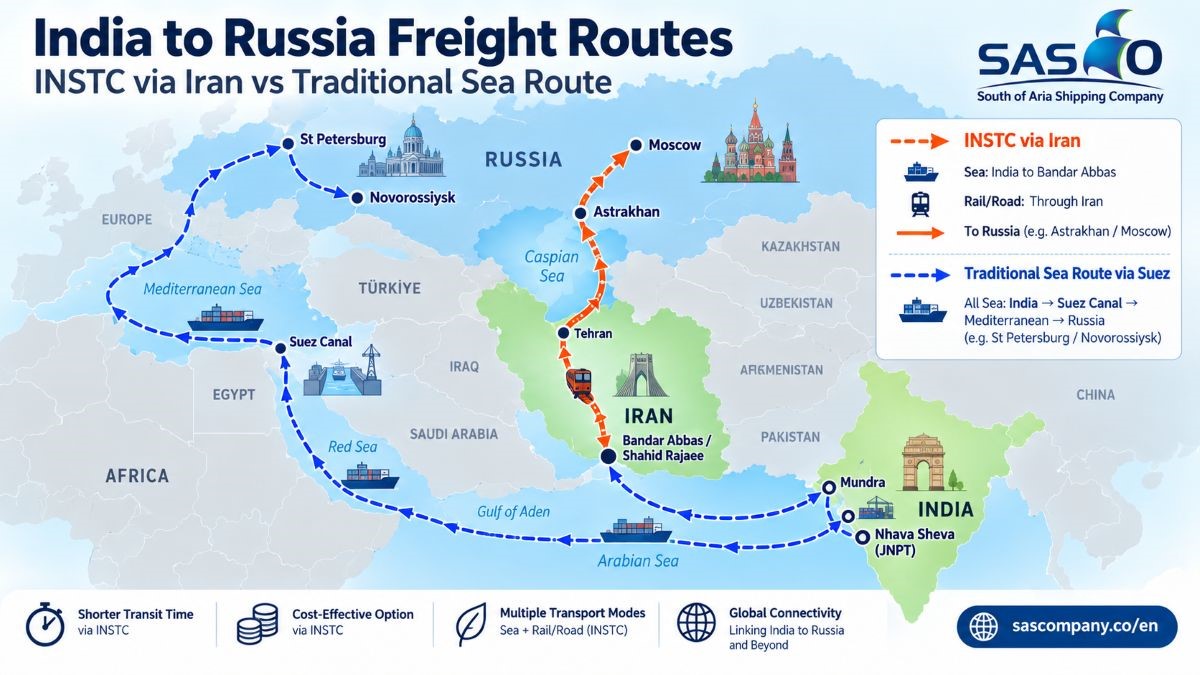 India to Russia freight via Iran 3