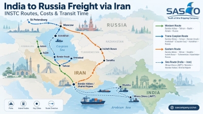 India to Russia Freight via Iran: INSTC Routes, Costs &amp; Transit Time